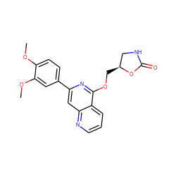 COc1ccc(-c2cc3ncccc3c(OC[C@H]3CNC(=O)O3)n2)cc1OC ZINC000141917279