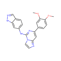 COc1ccc(-c2cc3nccn3c(Nc3ccc4cn[nH]c4c3)n2)cc1OC ZINC000006716043