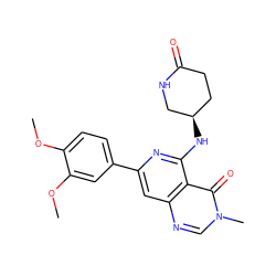 COc1ccc(-c2cc3ncn(C)c(=O)c3c(N[C@@H]3CCC(=O)NC3)n2)cc1OC ZINC000115621911