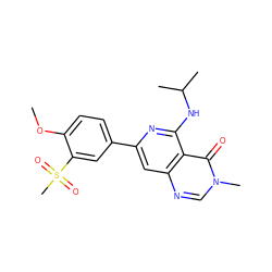 COc1ccc(-c2cc3ncn(C)c(=O)c3c(NC(C)C)n2)cc1S(C)(=O)=O ZINC000115621984