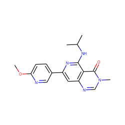 COc1ccc(-c2cc3ncn(C)c(=O)c3c(NC(C)C)n2)cn1 ZINC000115626663