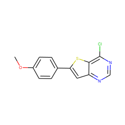 COc1ccc(-c2cc3ncnc(Cl)c3s2)cc1 ZINC000002541394