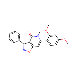 COc1ccc(-c2cc3onc(-c4ccccc4)c3c(=O)n2C)c(OC)c1 ZINC000028879043