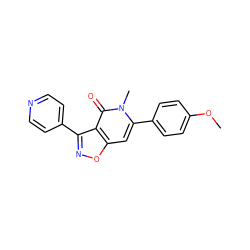 COc1ccc(-c2cc3onc(-c4ccncc4)c3c(=O)n2C)cc1 ZINC000034042470