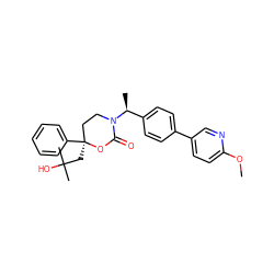 COc1ccc(-c2ccc([C@H](C)N3CC[C@](CC(C)(C)O)(c4ccccc4)OC3=O)cc2)cn1 ZINC000114919130