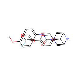 COc1ccc(-c2ccc([C@H]3[C@H]4CN(C(=O)Nc5cccc(F)c5)C[C@@H]3N4)cc2)cc1 ZINC000100101841