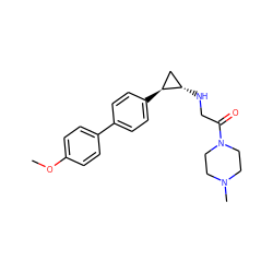 COc1ccc(-c2ccc([C@H]3C[C@@H]3NCC(=O)N3CCN(C)CC3)cc2)cc1 ZINC000096172295