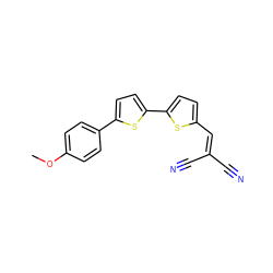 COc1ccc(-c2ccc(-c3ccc(C=C(C#N)C#N)s3)s2)cc1 ZINC000222485777