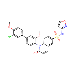 COc1ccc(-c2ccc(-n3c(=O)ccc4cc(S(=O)(=O)Nc5ccon5)ccc43)c(OC)c2)cc1Cl ZINC001772617723