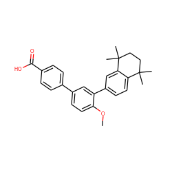 COc1ccc(-c2ccc(C(=O)O)cc2)cc1-c1ccc2c(c1)C(C)(C)CCC2(C)C ZINC000080357019