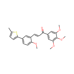 COc1ccc(-c2ccc(C)s2)cc1/C=C/C(=O)c1cc(OC)c(OC)c(OC)c1 ZINC000029312363