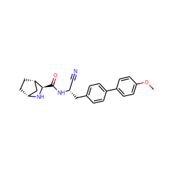 COc1ccc(-c2ccc(C[C@@H](C#N)NC(=O)[C@H]3N[C@@H]4CC[C@H]3C4)cc2)cc1 ZINC000221933045