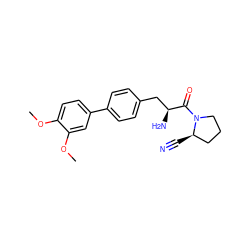 COc1ccc(-c2ccc(C[C@H](N)C(=O)N3CCC[C@H]3C#N)cc2)cc1OC ZINC000014947614