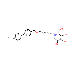 COc1ccc(-c2ccc(COCCCCCN3C[C@H](O)[C@@H](O)[C@H](O)[C@H]3CO)cc2)cc1 ZINC000299818652