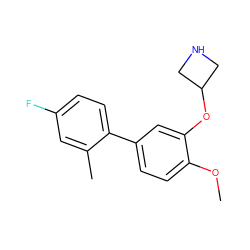 COc1ccc(-c2ccc(F)cc2C)cc1OC1CNC1 ZINC000096175869