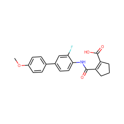 COc1ccc(-c2ccc(NC(=O)C3=C(C(=O)O)CCC3)c(F)c2)cc1 ZINC000013534061