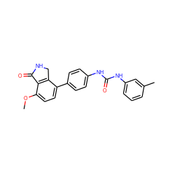 COc1ccc(-c2ccc(NC(=O)Nc3cccc(C)c3)cc2)c2c1C(=O)NC2 ZINC000014945247