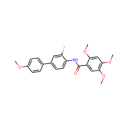 COc1ccc(-c2ccc(NC(=O)c3cc(OC)c(OC)cc3OC)c(F)c2)cc1 ZINC000299826319