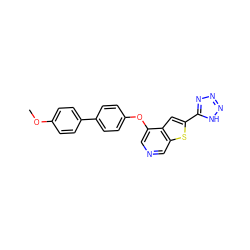 COc1ccc(-c2ccc(Oc3cncc4sc(-c5nnn[nH]5)cc34)cc2)cc1 ZINC000040425082