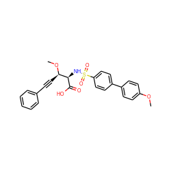 COc1ccc(-c2ccc(S(=O)(=O)N[C@@H](C(=O)O)[C@@H](C#Cc3ccccc3)OC)cc2)cc1 ZINC000026012182