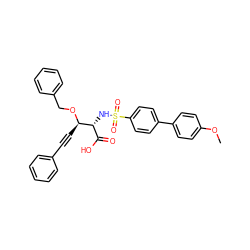 COc1ccc(-c2ccc(S(=O)(=O)N[C@H](C(=O)O)[C@@H](C#Cc3ccccc3)OCc3ccccc3)cc2)cc1 ZINC000026011546