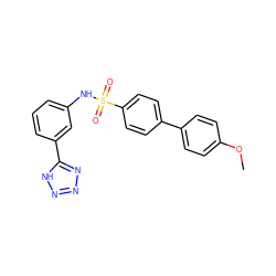 COc1ccc(-c2ccc(S(=O)(=O)Nc3cccc(-c4nnn[nH]4)c3)cc2)cc1 ZINC000114604013