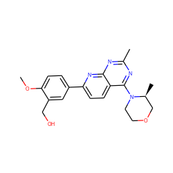 COc1ccc(-c2ccc3c(N4CCOC[C@@H]4C)nc(C)nc3n2)cc1CO ZINC000205171122