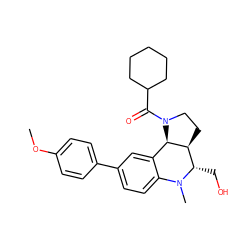 COc1ccc(-c2ccc3c(c2)[C@@H]2[C@@H](CCN2C(=O)C2CCCCC2)[C@H](CO)N3C)cc1 ZINC000095602329