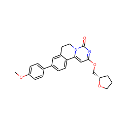 COc1ccc(-c2ccc3c(c2)CCn2c-3cc(OC[C@@H]3CCCO3)nc2=O)cc1 ZINC000220189843