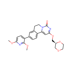 COc1ccc(-c2ccc3c(c2)CCn2c-3cc(OC[C@@H]3COCCO3)nc2=O)c(OC)n1 ZINC000142985218