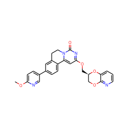 COc1ccc(-c2ccc3c(c2)CCn2c-3cc(OC[C@@H]3COc4ncccc4O3)nc2=O)cn1 ZINC000220077508