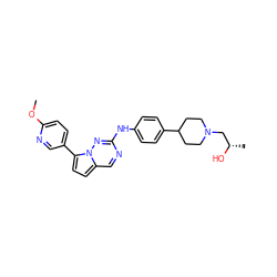 COc1ccc(-c2ccc3cnc(Nc4ccc(C5CCN(C[C@H](C)O)CC5)cc4)nn23)cn1 ZINC000073195791