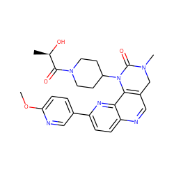 COc1ccc(-c2ccc3ncc4c(c3n2)N(C2CCN(C(=O)[C@@H](C)O)CC2)C(=O)N(C)C4)cn1 ZINC000149750370