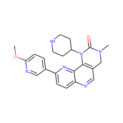 COc1ccc(-c2ccc3ncc4c(c3n2)N(C2CCNCC2)C(=O)N(C)C4)cn1 ZINC000203338286