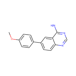 COc1ccc(-c2ccc3ncnc(N)c3c2)cc1 ZINC000148838958