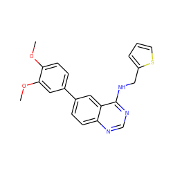 COc1ccc(-c2ccc3ncnc(NCc4cccs4)c3c2)cc1OC ZINC000064693645