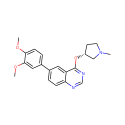 COc1ccc(-c2ccc3ncnc(O[C@@H]4CCN(C)C4)c3c2)cc1OC ZINC001772574662