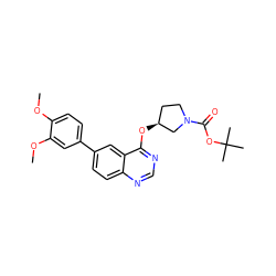 COc1ccc(-c2ccc3ncnc(O[C@H]4CCN(C(=O)OC(C)(C)C)C4)c3c2)cc1OC ZINC001772577471