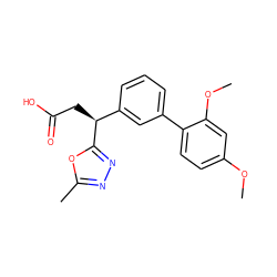 COc1ccc(-c2cccc([C@H](CC(=O)O)c3nnc(C)o3)c2)c(OC)c1 ZINC001772621112