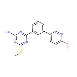 COc1ccc(-c2cccc(-c3nc(N)nc(SC)n3)c2)cn1 ZINC000036124132