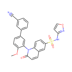 COc1ccc(-c2cccc(C#N)c2)cc1-n1c(=O)ccc2cc(S(=O)(=O)Nc3ccon3)ccc21 ZINC001772636443