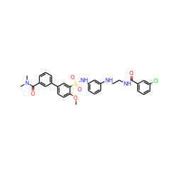 COc1ccc(-c2cccc(C(=O)N(C)C)c2)cc1S(=O)(=O)Nc1cccc(NCCNC(=O)c2cccc(Cl)c2)c1 ZINC000473134019