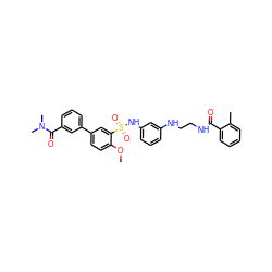 COc1ccc(-c2cccc(C(=O)N(C)C)c2)cc1S(=O)(=O)Nc1cccc(NCCNC(=O)c2ccccc2C)c1 ZINC000473134032