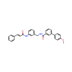 COc1ccc(-c2cccc(C(=O)NCc3cccc(NC(=O)/C=C/c4ccccc4)c3)c2)cc1 ZINC001772589726