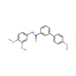 COc1ccc(-c2cccc(C(=O)Nc3ccc(OC)c(OC)c3)c2)cc1 ZINC000001158656