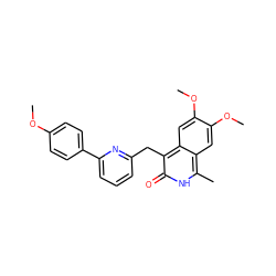 COc1ccc(-c2cccc(Cc3c(=O)[nH]c(C)c4cc(OC)c(OC)cc34)n2)cc1 ZINC000169703356