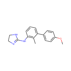 COc1ccc(-c2cccc(NC3=NCCN3)c2C)cc1 ZINC000013487088