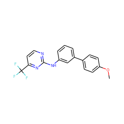COc1ccc(-c2cccc(Nc3nccc(C(F)(F)F)n3)c2)cc1 ZINC001772575955
