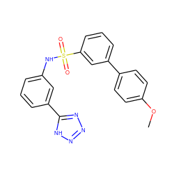 COc1ccc(-c2cccc(S(=O)(=O)Nc3cccc(-c4nnn[nH]4)c3)c2)cc1 ZINC000114603843