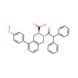 COc1ccc(-c2cccc3c2C[C@@H](C(=O)O)N(C(=O)C(c2ccccc2)c2ccccc2)C3)cc1 ZINC000001537610